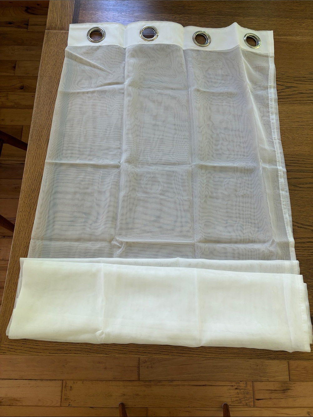 Sheer Grommet Curtain Panel - White